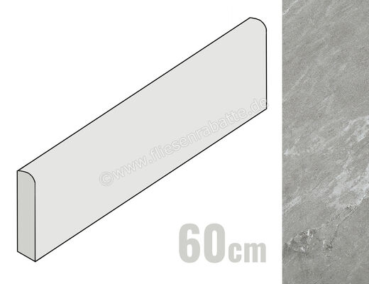  Coem Cardoso Grigio Chiaro 7.5x60 cm Sockel Matt Eben Naturale PCB603R | 651995