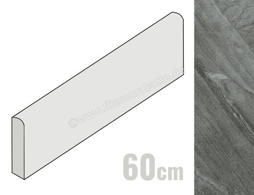  Coem Cardoso Grigio Scuro 7.5x60 cm Sockel Matt Eben Naturale PCB607R | 652001