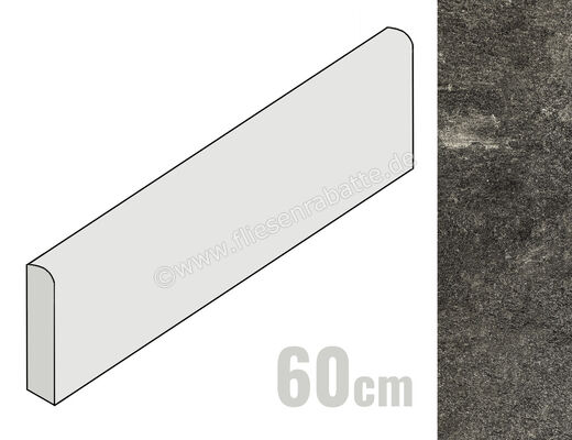  Coem Kavastone Black 7.5x60 cm Sockel Matt Strukturiert Naturale KSB600R | 652367