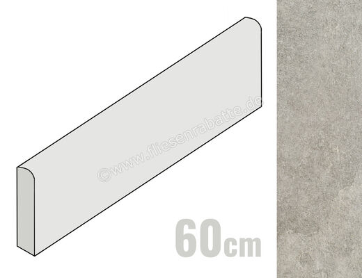  Coem Kavastone Grey 7.5x60 cm Sockel Matt Strukturiert Naturale KSB607R | 652376