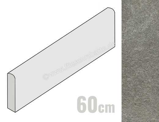  Coem Kavastone Graphite 7.5x60 cm Sockel Matt Strukturiert Naturale KSB608R | 652379