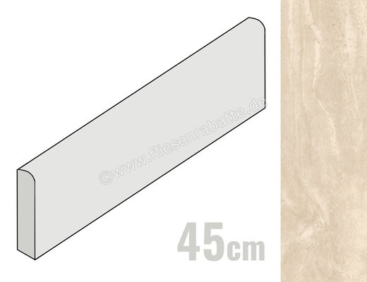  Coem Reverso Avorio 8.5x45 cm Sockel Matt Eben Naturale RVB451R | 653099