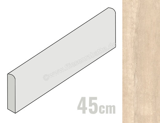 Coem Reverso Beige 8.5x45 cm Sockel Matt Eben Naturale RVB452R | 653105