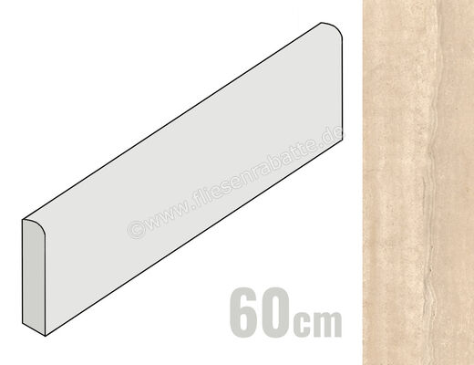  Coem Reverso Beige 7.5x60 cm Sockel Matt Eben Naturale RVB602R | 653129
