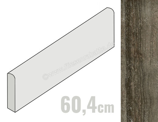  Coem Touch Stone Vein Brown 7.5x60.4 cm Sockel Matt Eben Naturale TVB607R | 653513