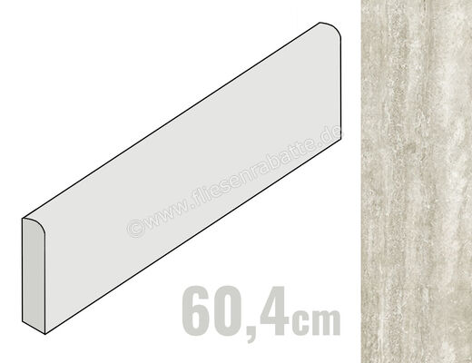  Coem Touch Stone Vein Grey 7.5x60.4 cm Sockel Matt Eben Naturale TVB603R | 653519