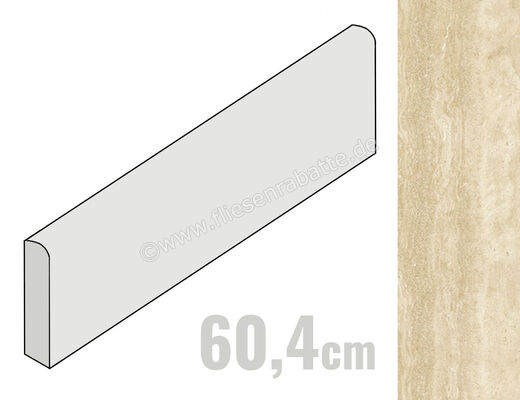  Coem Touch Stone Vein Gold 7.5x60.4 cm Sockel Glänzend Eben Levigato TVB602L | 653528