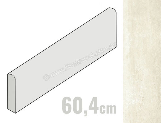  Coem Touch Stone Vein White 7.5x60.4 cm Sockel Matt Eben Naturale TVB601R | 653534