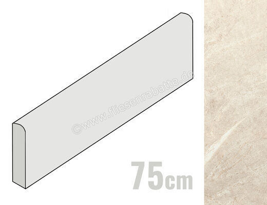  Coem Soap Stone White 7.5x75 cm Sockel Matt Eben Naturale SOB751R | 654212