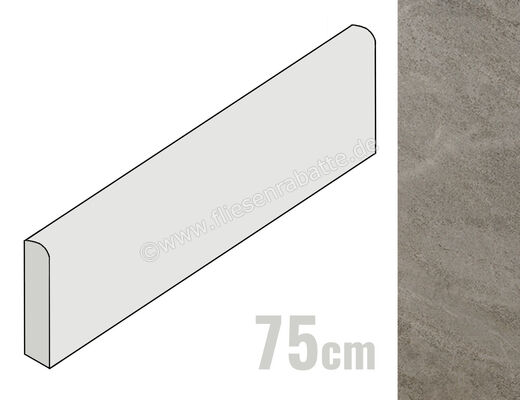  Coem Soap Stone Grey 7.5x75 cm Sockel Matt Eben Naturale SOB753R | 654224