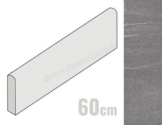  Coem Pietra Valmalenco Antracite 7.5x60 cm Sockel Glänzend Eben Lucidato VMB600L | 655274