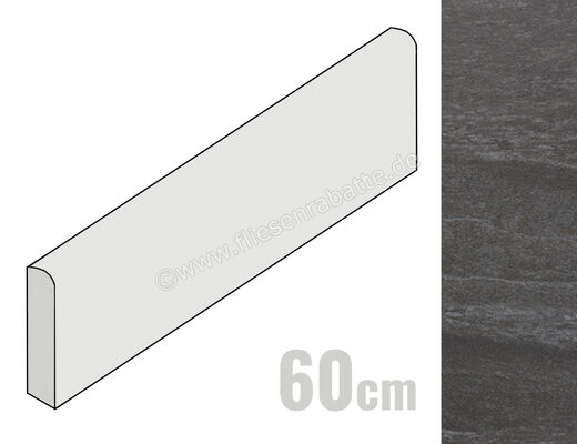  Coem Pietra Valmalenco Nero 7.5x60 cm Sockel Matt Eben Naturale VMB607R | 655295