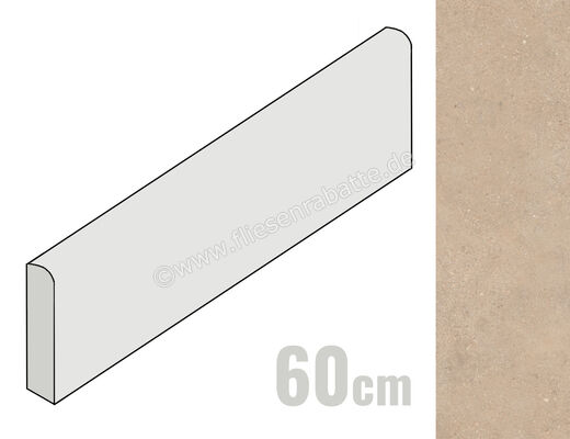  Sant Agostino Duo Back Sand 7.3x60 cm Sockel Matt Eben Naturale CSABADBS60 | 658345