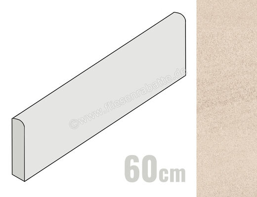  Sant Agostino Windstone Sand 7.3x60 cm Sockel Matt Eben Naturale CSABWISA60 | 658918