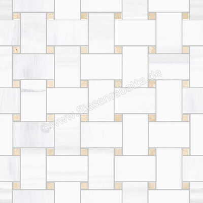  Sant Agostino Themar Bianco Lasa 30x30 cm Mosaik Rete Glänzend Eben Krystal CSARBLAK30 | 659509