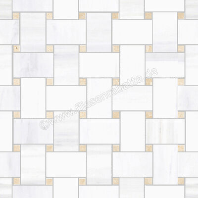  Sant Agostino Themar Bianco Lasa 30x30 cm Mosaik Rete Glänzend Eben Krystal CSARBLAK30 | 659512