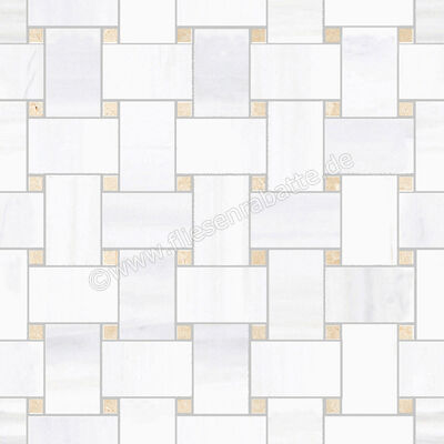  Sant Agostino Themar Bianco Lasa 30x30 cm Mosaik Rete Glänzend Eben Krystal CSARBLAK30 | 659515
