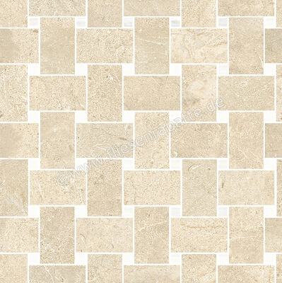  Sant Agostino Themar Crema Marfil 30x30 cm Mosaik Rete Glänzend Eben Krystal CSARCMAK30 | 659521