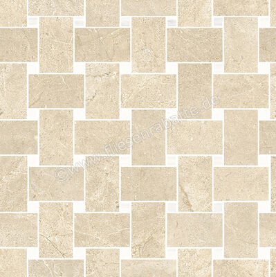  Sant Agostino Themar Crema Marfil 30x30 cm Mosaik Rete Glänzend Eben Krystal CSARCMAK30 | 659530