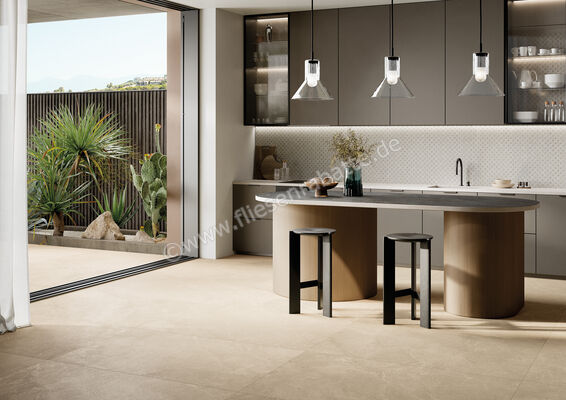 La Fabbrica Ava Noble Stone Beige 120x120 cm Bodenfliese / Wandfliese Slim 6mm Matt Eben Naturale 199093 | 664735
