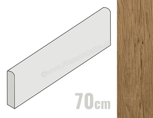  Marazzi Treverkfusion Brown 5x70 cm Sockel Matt Strukturiert Naturale M009 | 664957