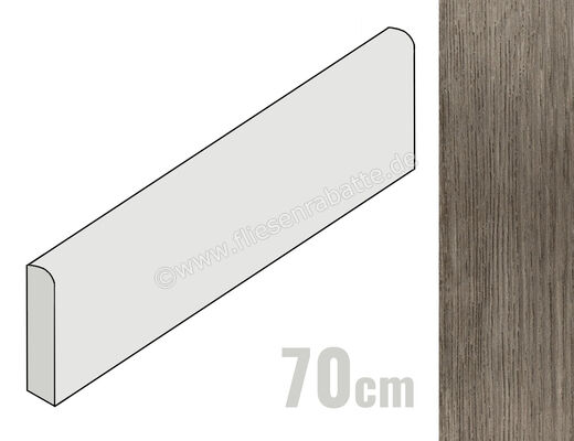  Marazzi Treverkfusion Grey 5x70 cm Sockel Matt Strukturiert Naturale M00A | 664960