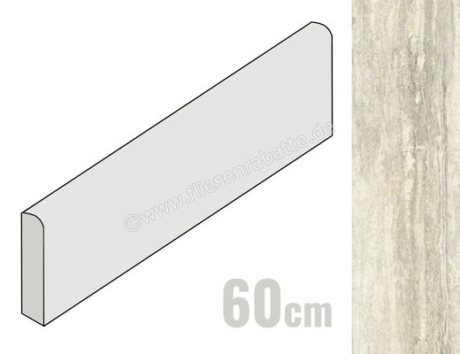  Sant Agostino Invictus Beige 7.3x60 cm Sockel Glänzend Eben Krystal CSABIBGK60 | 666505