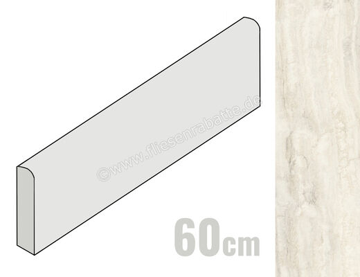  Sant Agostino Invictus Ivory 7.3x60 cm Sockel Glänzend Eben Krystal CSABIIVK60 | 666508