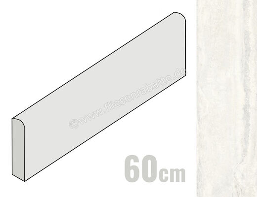  Sant Agostino Invictus White 7.3x60 cm Sockel Glänzend Eben Krystal CSABIWHK60 | 666526