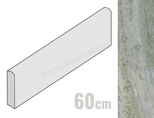  Sant Agostino Paradiso Green 7.3x60 cm Sockel Matt Eben Naturale CSABPGRE60 | 667192