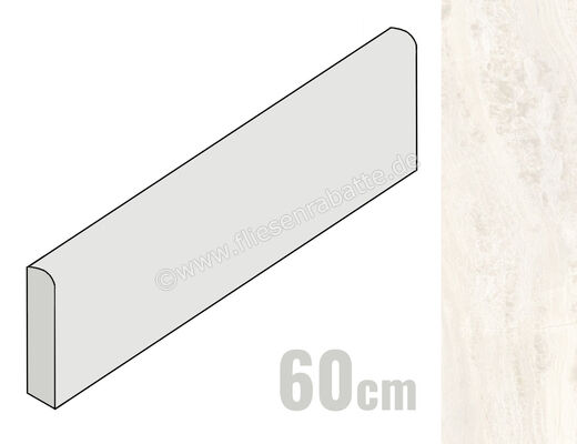  Sant Agostino Paradiso Ivory 7.3x60 cm Sockel Glänzend Eben Krystal CSABPIVK60 | 667204
