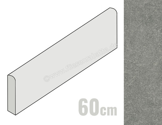  Marca Corona Arkiquartz Graphite 7.2x60 cm Sockel Matt Strukturiert Naturale J106 | 667582