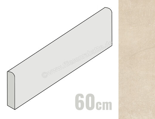  Marca Corona Logos Beige 7.2x60 cm Sockel Matt Eben Naturale K014 | 668485