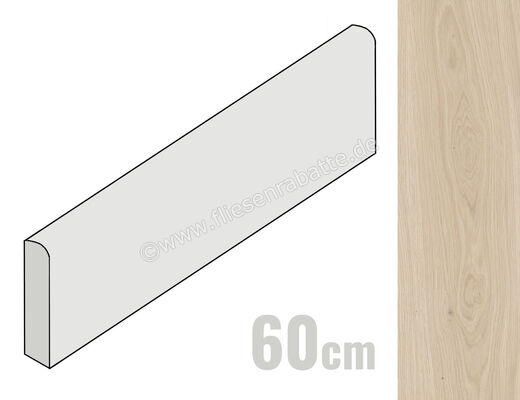  Marca Corona Elisir Avorio 6x60 cm Sockel Matt Eben Naturale I214 | 668671