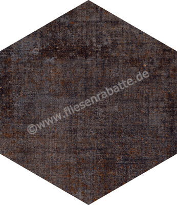  Marca Corona Textile Dark 21.6x25 cm Bodenfliese / Wandfliese Esagona Matt Strukturiert Naturale D568 | 669265