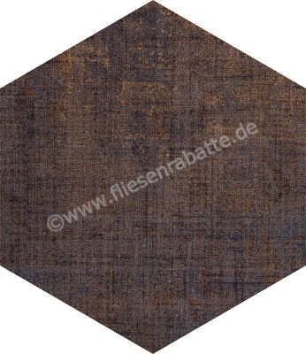  Marca Corona Textile Dark 21.6x25 cm Bodenfliese / Wandfliese Esagona Matt Strukturiert Naturale D568 | 669268