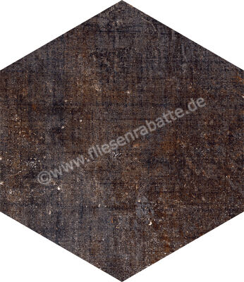  Marca Corona Textile Dark 21.6x25 cm Bodenfliese / Wandfliese Esagona Matt Strukturiert Naturale D568 | 669271