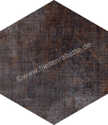  Marca Corona Textile Dark 21.6x25 cm Bodenfliese / Wandfliese Esagona Matt Strukturiert Naturale D568 | 669277
