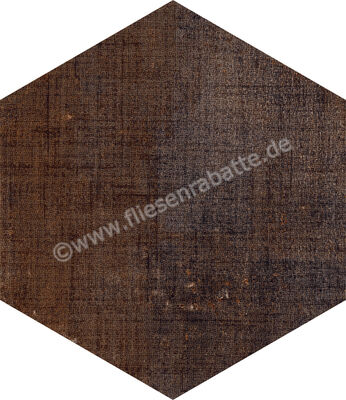  Marca Corona Textile Dark 21.6x25 cm Bodenfliese / Wandfliese Esagona Matt Strukturiert Naturale D568 | 669283
