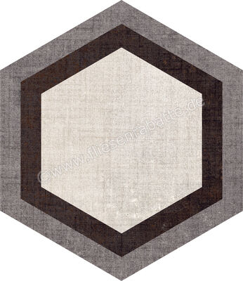  Marca Corona Textile Mehrfarbig 21.6x25 cm Bodenfliese / Wandfliese Esagona Triangle Mix Matt Strukturiert Naturale D627 | 669361