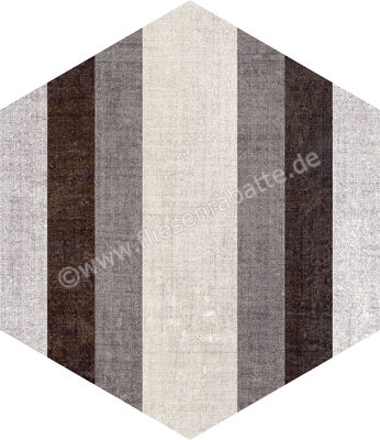  Marca Corona Textile Mehrfarbig 21.6x25 cm Bodenfliese / Wandfliese Esagona Triangle Mix Matt Strukturiert Naturale D627 | 669364