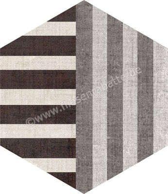 Marca Corona Textile Mehrfarbig 21.6x25 cm Bodenfliese / Wandfliese Esagona Triangle Mix Matt Strukturiert Naturale D627 | 669367