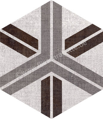  Marca Corona Textile Mehrfarbig 21.6x25 cm Bodenfliese / Wandfliese Esagona Triangle Mix Matt Strukturiert Naturale D627 | 669370