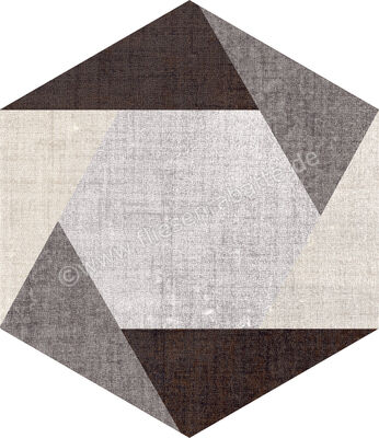  Marca Corona Textile Mehrfarbig 21.6x25 cm Bodenfliese / Wandfliese Esagona Triangle Mix Matt Strukturiert Naturale D627 | 669379