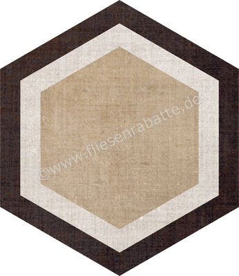  Marca Corona Textile Mehrfarbig 21.6x25 cm Bodenfliese / Wandfliese Mix Esagona Versione C Matt Strukturiert Naturale D629 | 669385