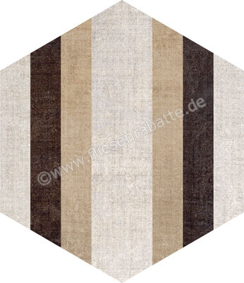  Marca Corona Textile Mehrfarbig 21.6x25 cm Bodenfliese / Wandfliese Mix Esagona Versione C Matt Strukturiert Naturale D629 | 669388