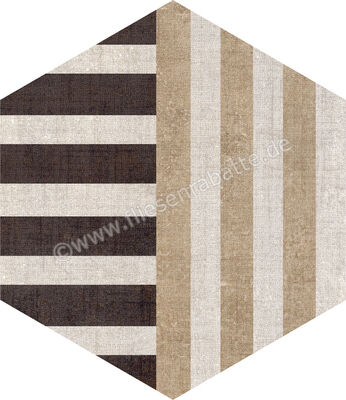  Marca Corona Textile Mehrfarbig 21.6x25 cm Bodenfliese / Wandfliese Mix Esagona Versione C Matt Strukturiert Naturale D629 | 669391