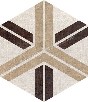  Marca Corona Textile Mehrfarbig 21.6x25 cm Bodenfliese / Wandfliese Mix Esagona Versione C Matt Strukturiert Naturale D629 | 669394