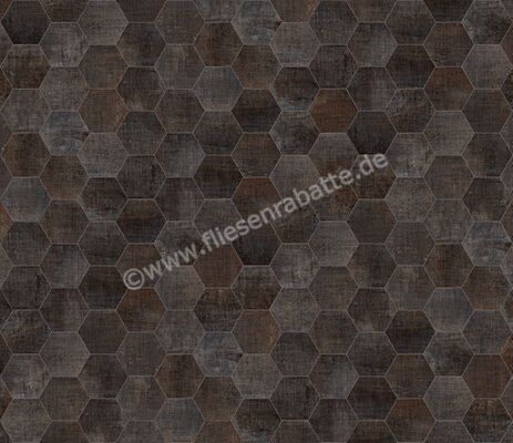  Marca Corona Textile Dark 21.6x25 cm Bodenfliese / Wandfliese Esagona Matt Strukturiert Naturale D568 | 669427