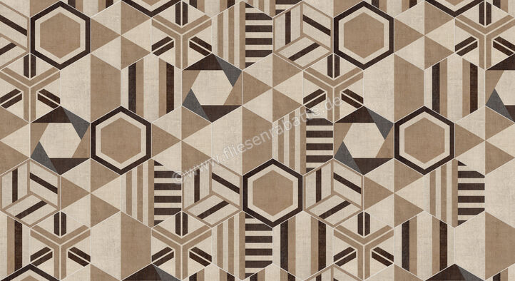 Marca Corona Textile Mehrfarbig 21.6x25 cm Bodenfliese / Wandfliese Mix Esagona Versione C Matt Strukturiert Naturale D629 | 669445